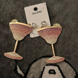 Aldo Pink and Gold Cocktail Earrings